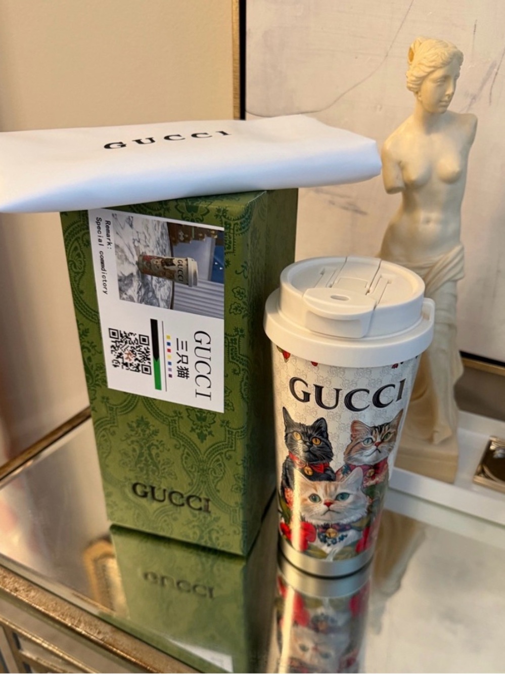 New Gucci GWP Cat 🐈⬛ themed design Travel Tumbler - Multicolor - Picture 12 of 14